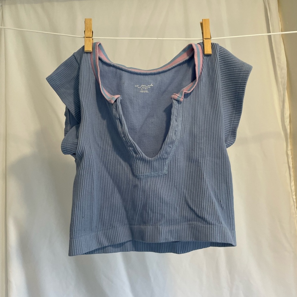 Urban outfitters, blue, and pink shirt